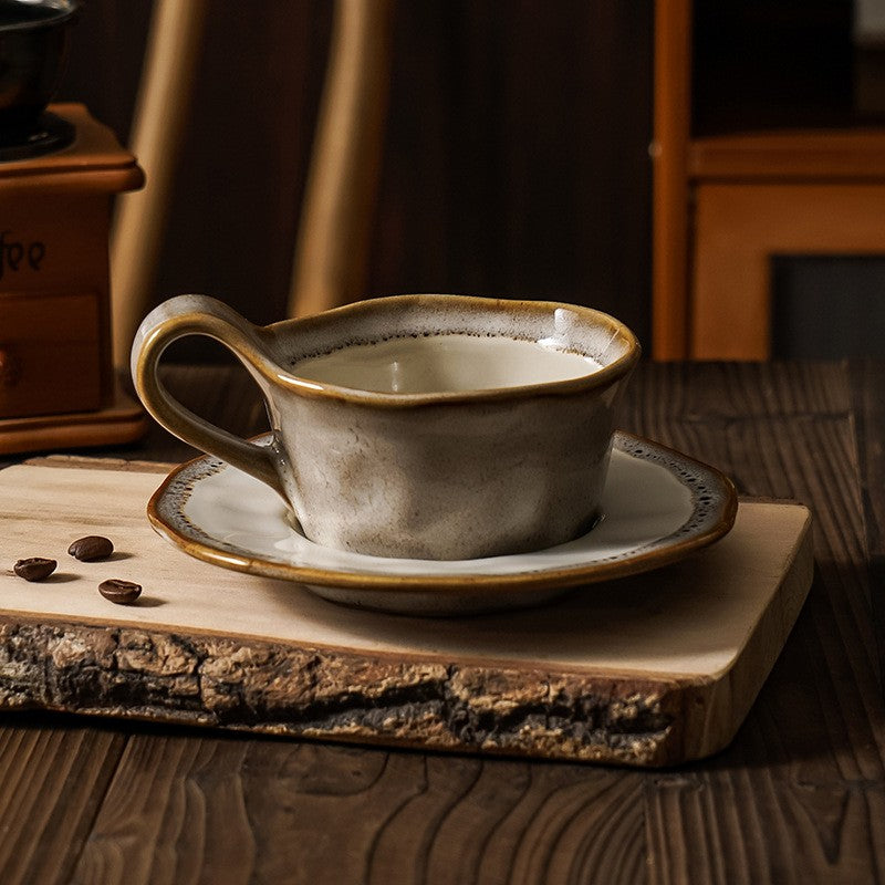 Hearthglow Kiln-Fired Coffee Cup & Saucer