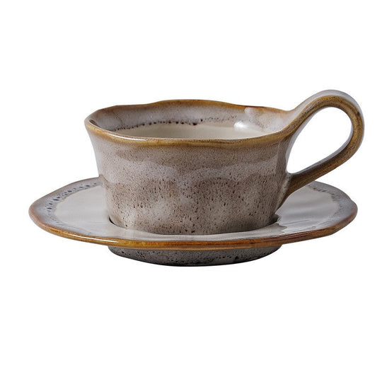 Hearthglow Kiln-Fired Coffee Cup & Saucer