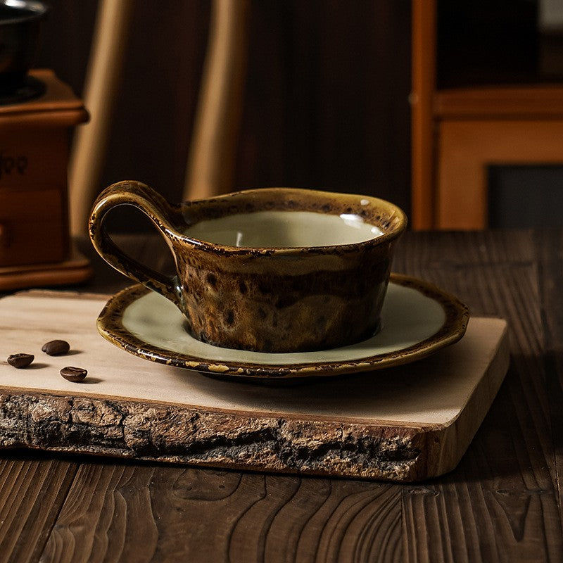 Hearthglow Kiln-Fired Coffee Cup & Saucer