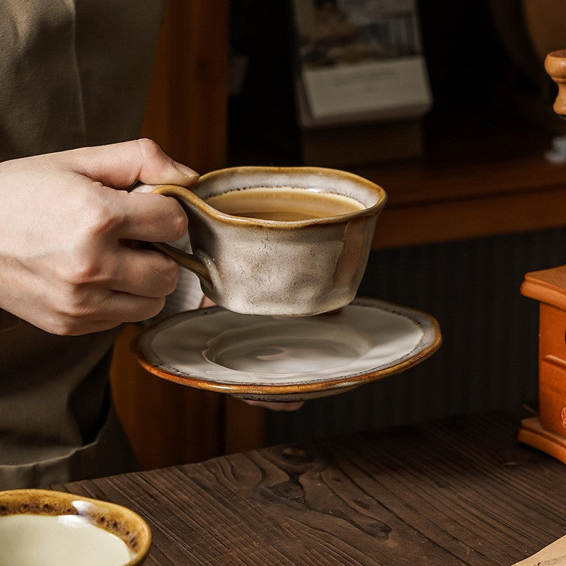 Hearthglow Kiln-Fired Coffee Cup & Saucer