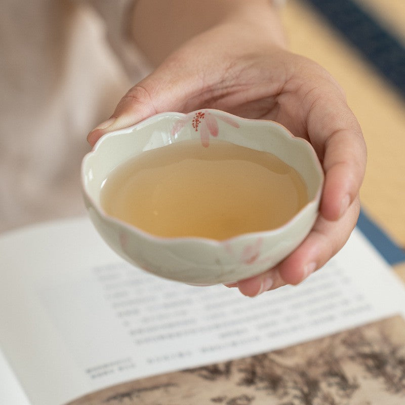 Lotus Bloom Hand-Painted Teacup