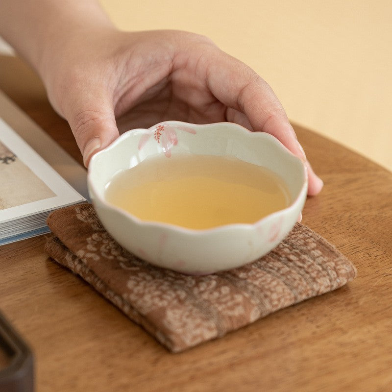 Lotus Bloom Hand-Painted Teacup