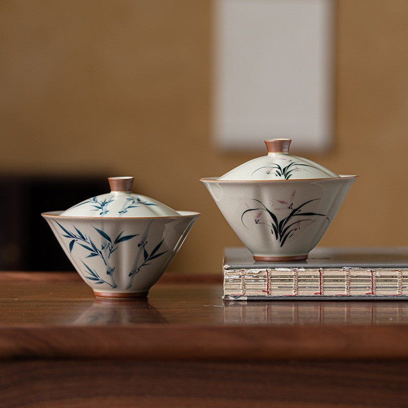 Mist Bamboo Hand-Painted Gaiwan