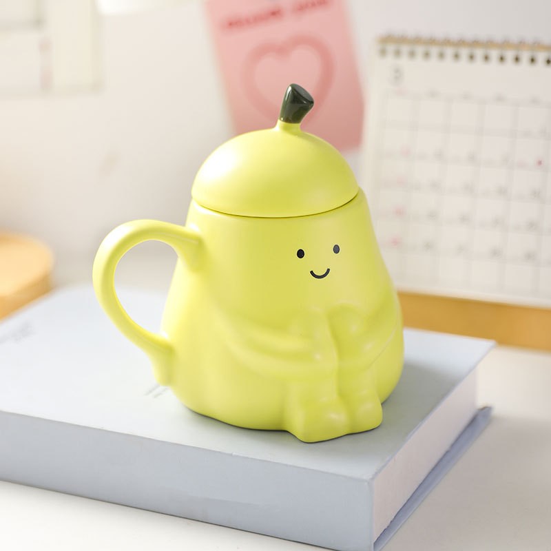 Pear Blossom Ceramic Cup with Lid