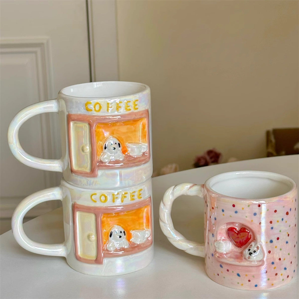 PearlPup Embossed Ceramic Mug
