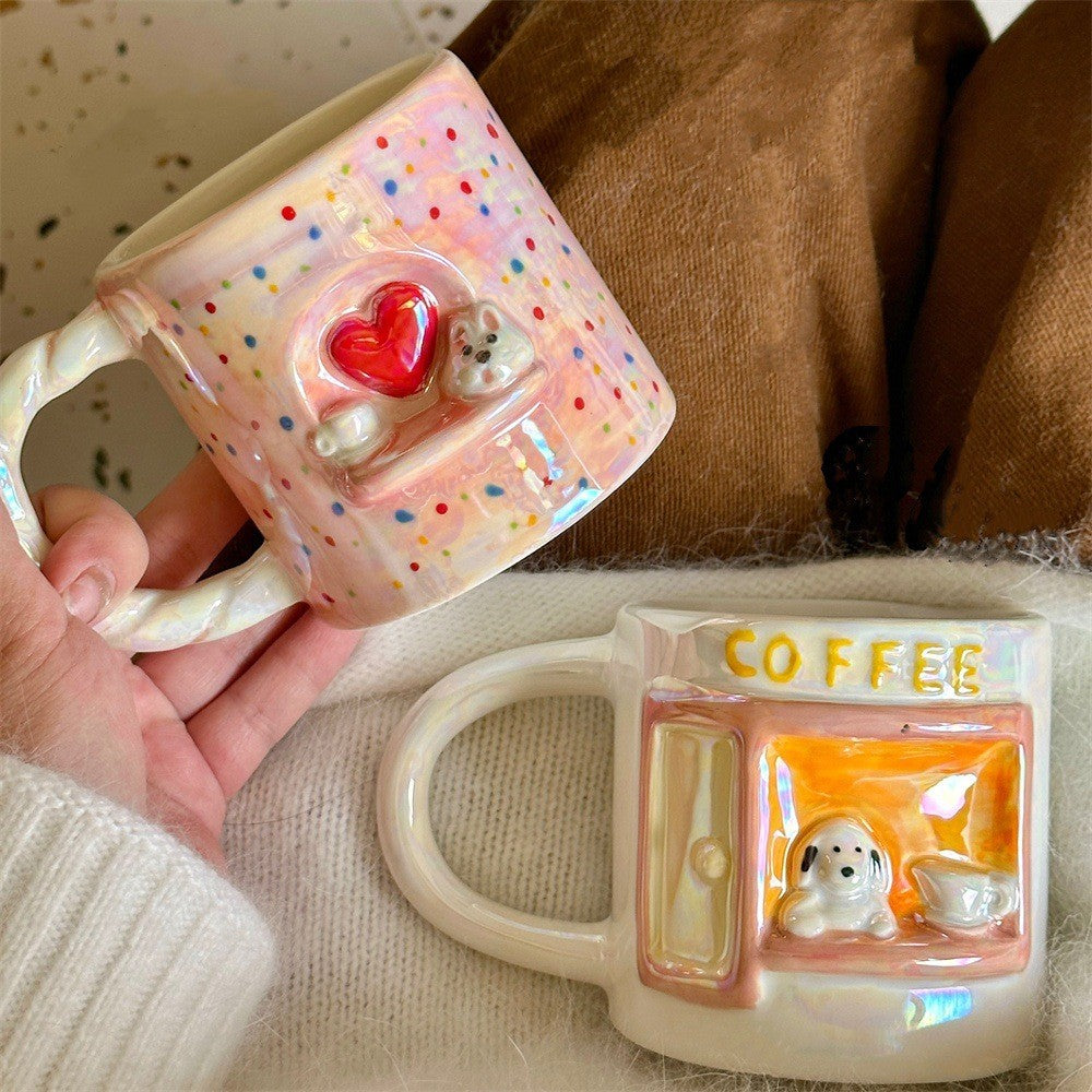 PearlPup Embossed Ceramic Mug