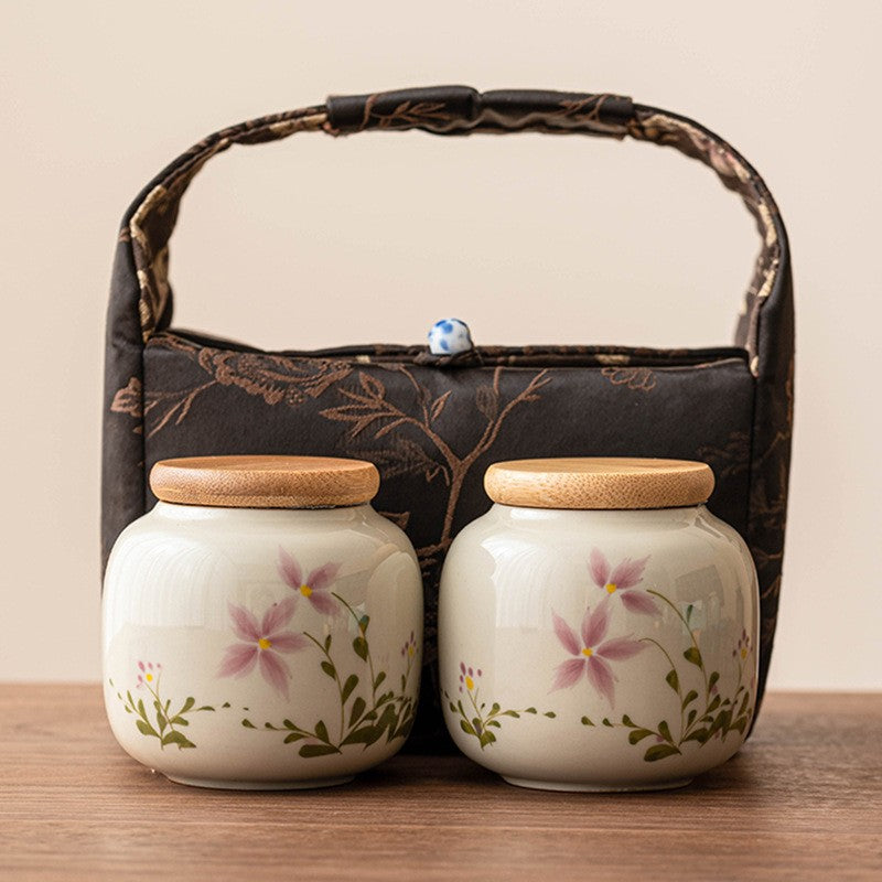 Wild Daisy Hand-Painted Tea Canister