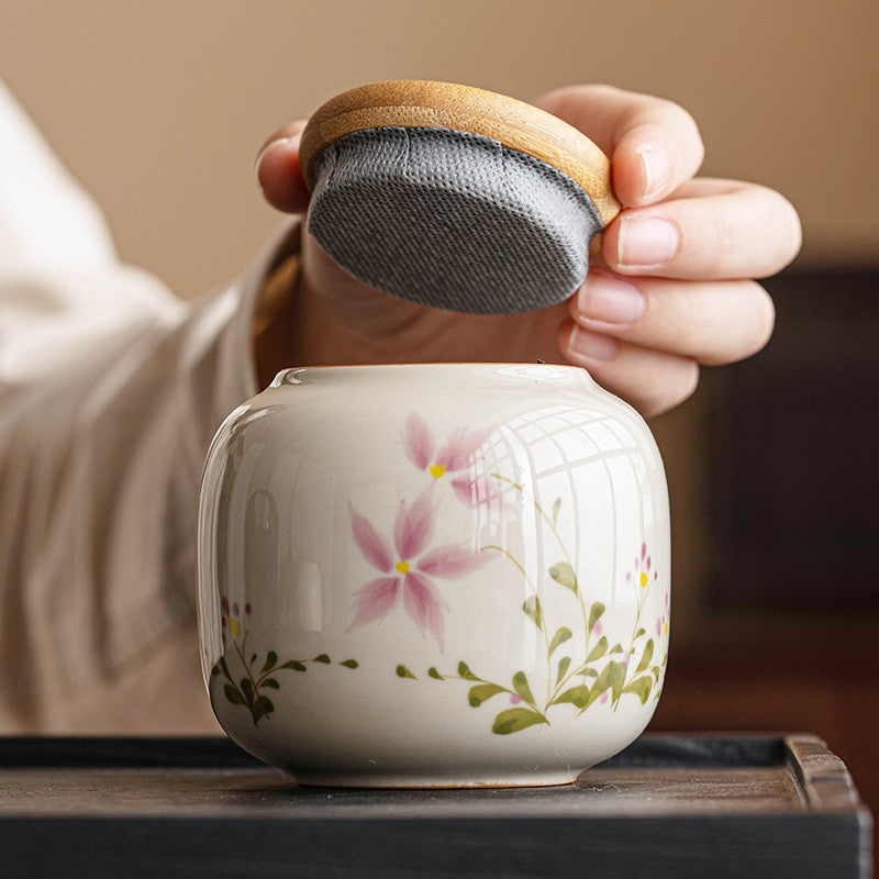 Wild Daisy Hand-Painted Tea Canister
