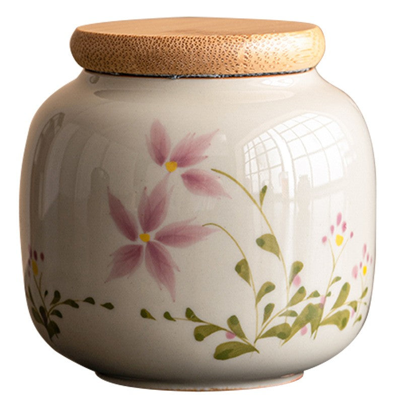 Wild Daisy Hand-Painted Tea Canister