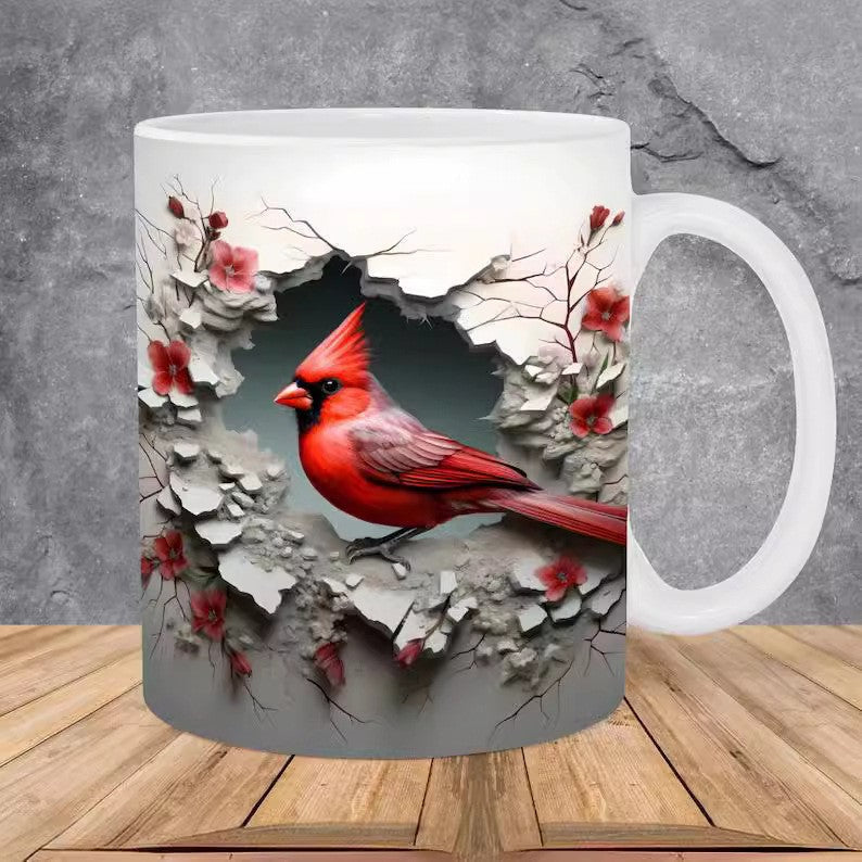 Winter Cardinal Ceramic Coffee Mug