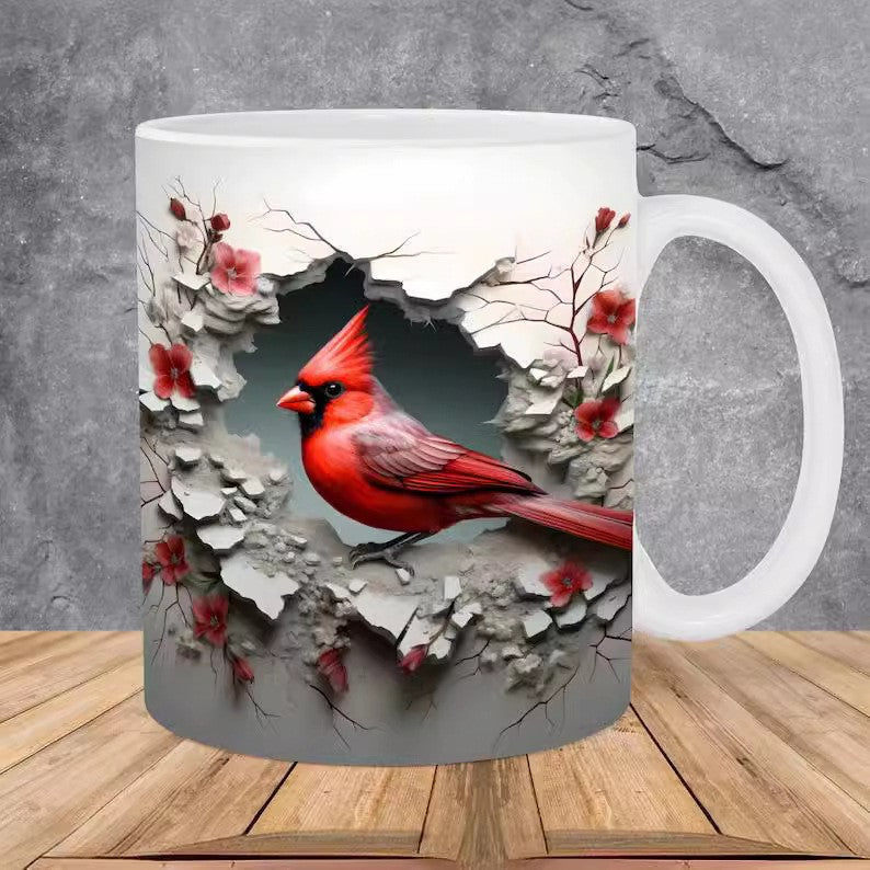 Winter Cardinal Ceramic Coffee Mug