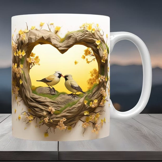 Winter Cardinal Ceramic Coffee Mug
