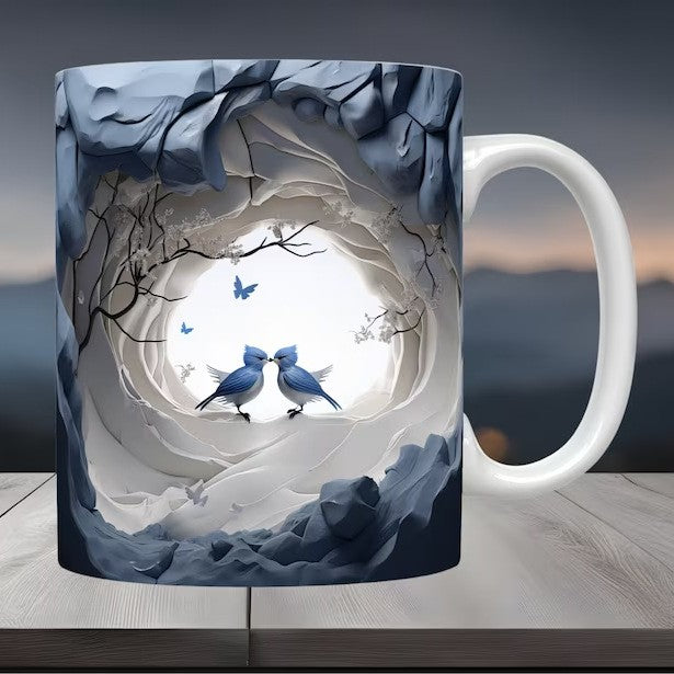 Winter Cardinal Ceramic Coffee Mug
