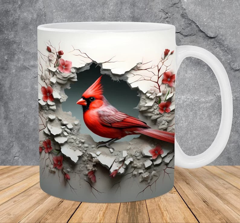 Winter Cardinal Ceramic Coffee Mug