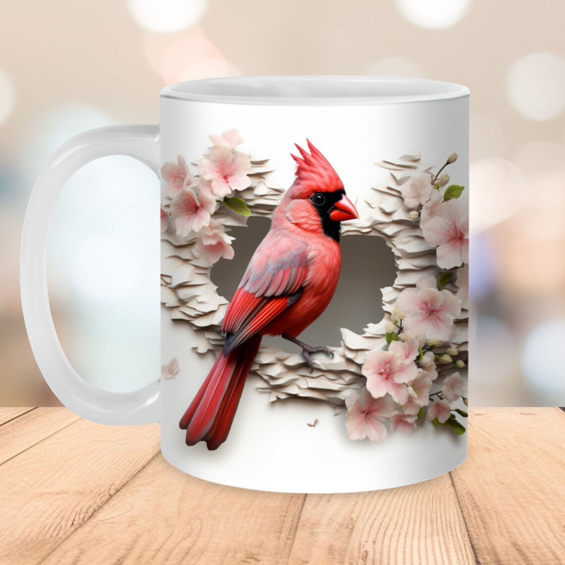 Winter Cardinal Ceramic Coffee Mug